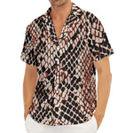 Watercolor Snakeskin Print Men's Deep V-Neck Shirt