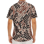 Watercolor Snakeskin Print Men's Deep V-Neck Shirt