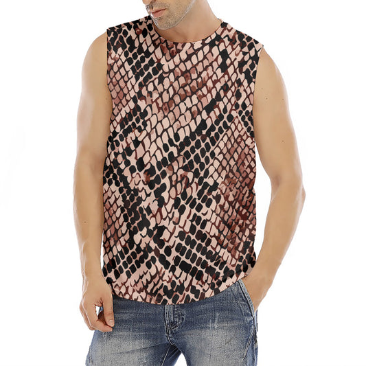 Watercolor Snakeskin Print Men's Fitness Tank Top