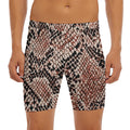 Watercolor Snakeskin Print Men's Long Boxer Briefs