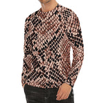 Watercolor Snakeskin Print Men's Long Sleeve Rash Guard