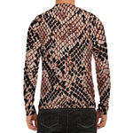 Watercolor Snakeskin Print Men's Long Sleeve Rash Guard