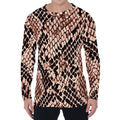 Watercolor Snakeskin Print Men's Long Sleeve T-Shirt