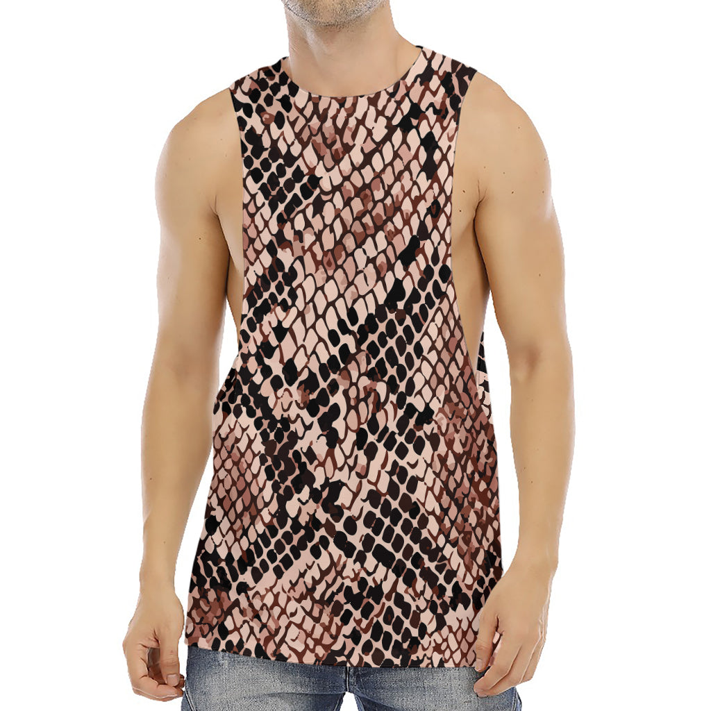 Watercolor Snakeskin Print Men's Muscle Tank Top