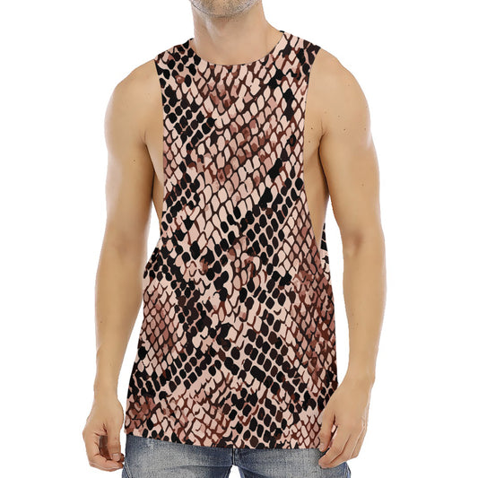 Watercolor Snakeskin Print Men's Muscle Tank Top
