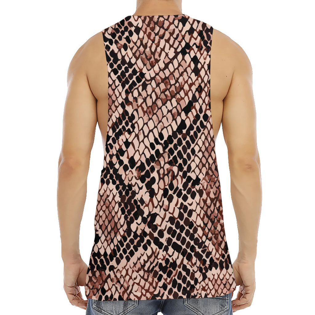 Watercolor Snakeskin Print Men's Muscle Tank Top