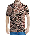 Watercolor Snakeskin Print Men's Polo Shirt