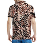 Watercolor Snakeskin Print Men's Polo Shirt