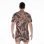 Watercolor Snakeskin Print Men's Rompers