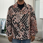 Watercolor Snakeskin Print Men's Shirt Jacket