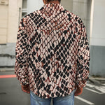 Watercolor Snakeskin Print Men's Shirt Jacket