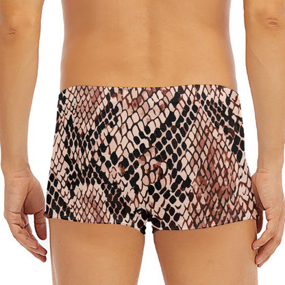 Watercolor Snakeskin Print Men's Short Boxer Briefs