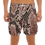 Watercolor Snakeskin Print Men's Split Running Shorts