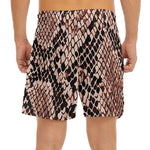 Watercolor Snakeskin Print Men's Split Running Shorts