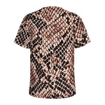 Watercolor Snakeskin Print Men's Sports T-Shirt