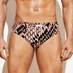 Watercolor Snakeskin Print Men's Swim Briefs