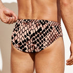 Watercolor Snakeskin Print Men's Swim Briefs