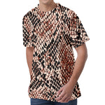 Watercolor Snakeskin Print Men's Velvet T-Shirt