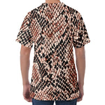 Watercolor Snakeskin Print Men's Velvet T-Shirt