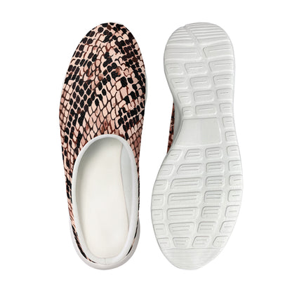 Watercolor Snakeskin Print Mesh Casual Shoes
