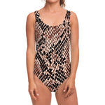 Watercolor Snakeskin Print One Piece Swimsuit