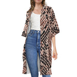 Watercolor Snakeskin Print Open Front Beach Cover Up