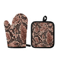 Watercolor Snakeskin Print Oven Mitt And Pot Holder Set