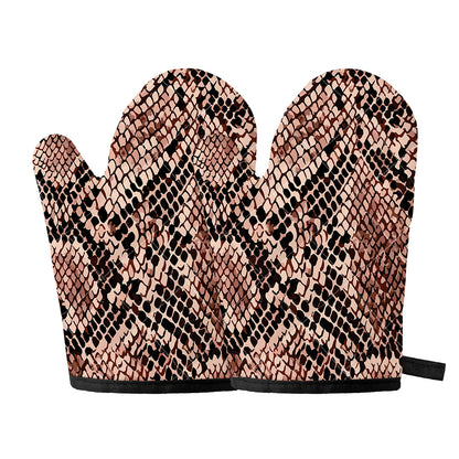 Watercolor Snakeskin Print Oven Mitts