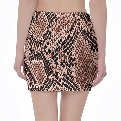 Watercolor Snakeskin Print Pencil Mini Skirt