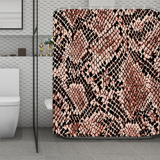 Watercolor Snakeskin Print Polyester Shower Curtain