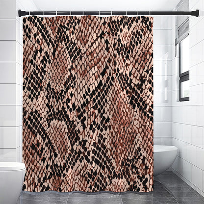 Watercolor Snakeskin Print Premium Shower Curtain
