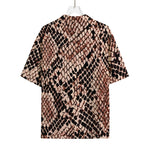 Watercolor Snakeskin Print Rayon Hawaiian Shirt
