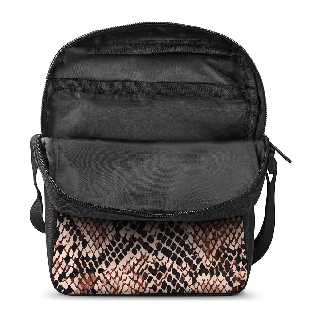 Watercolor Snakeskin Print Rectangular Crossbody Bag