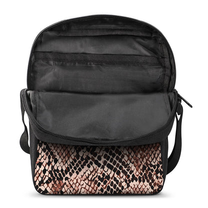 Watercolor Snakeskin Print Rectangular Crossbody Bag