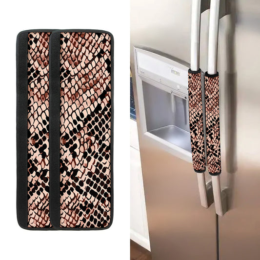 Watercolor Snakeskin Print Refrigerator Handle Covers