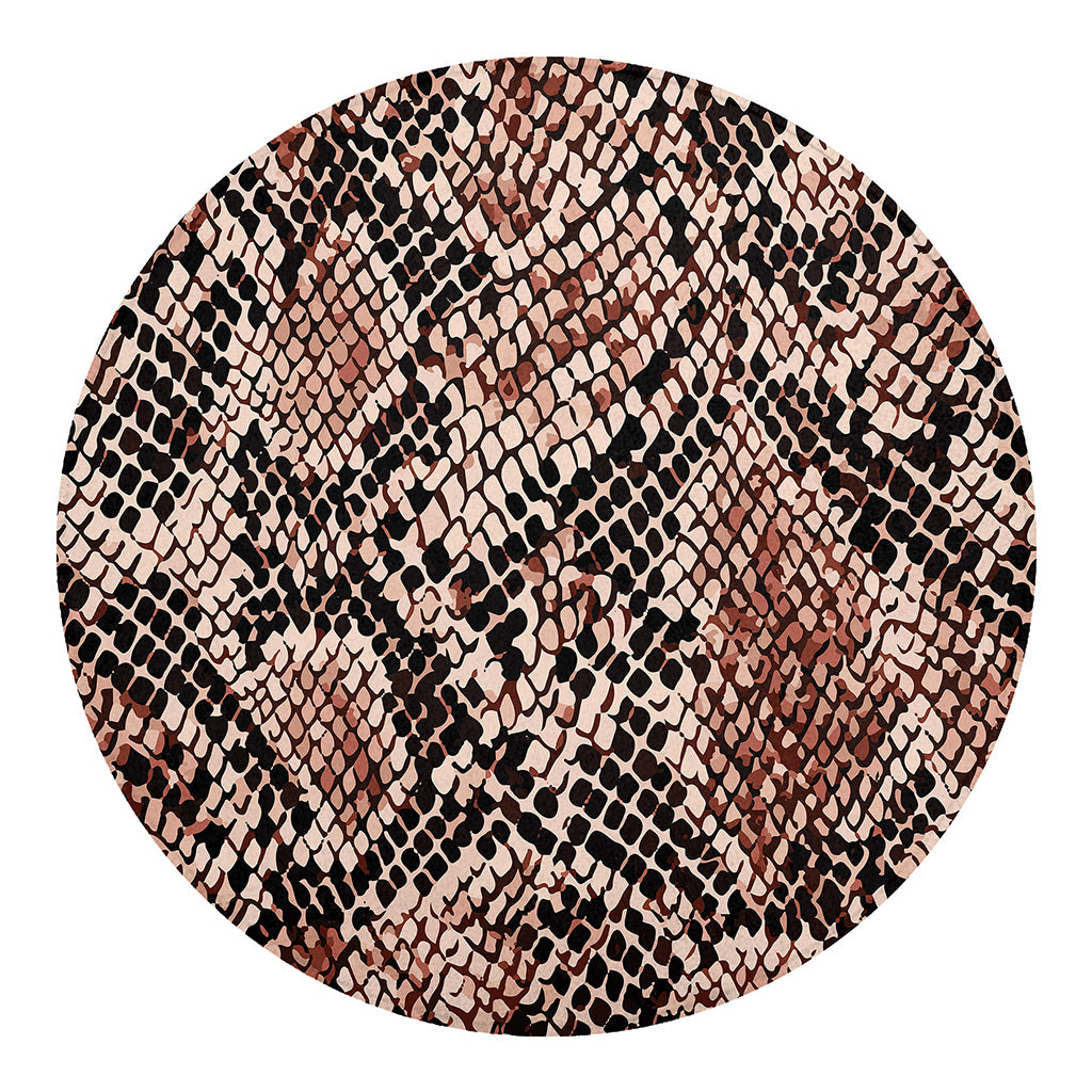 Watercolor Snakeskin Print Round Blanket