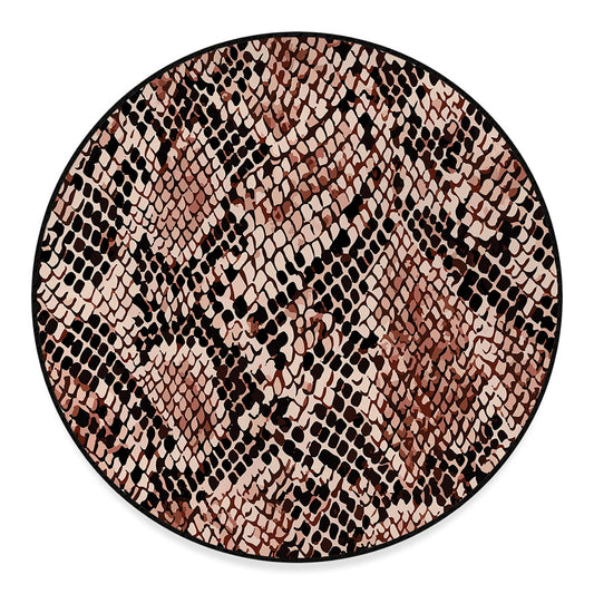 Watercolor Snakeskin Print Round Floor Mat