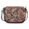 Watercolor Snakeskin Print Saddle Bag