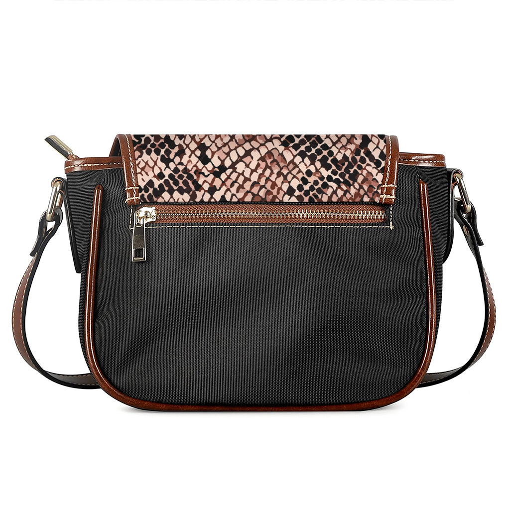 Watercolor Snakeskin Print Saddle Bag