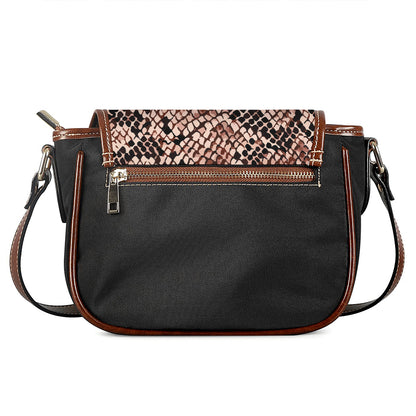 Watercolor Snakeskin Print Saddle Bag