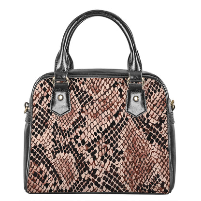 Watercolor Snakeskin Print Shoulder Handbag
