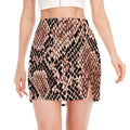 Watercolor Snakeskin Print Side Slit Mini Skirt