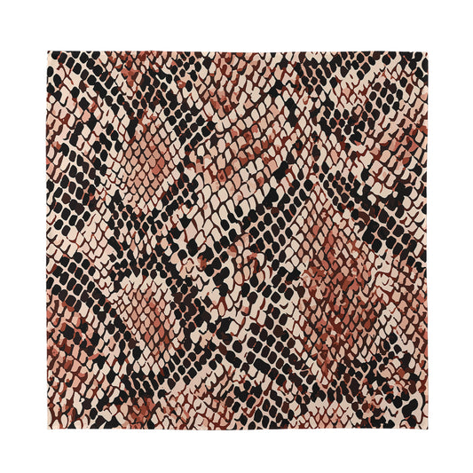 Watercolor Snakeskin Print Silk Bandana