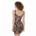 Watercolor Snakeskin Print Sleeveless Bodycon Dress