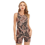 Watercolor Snakeskin Print Sleeveless One Piece Swimsuit