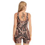 Watercolor Snakeskin Print Sleeveless One Piece Swimsuit