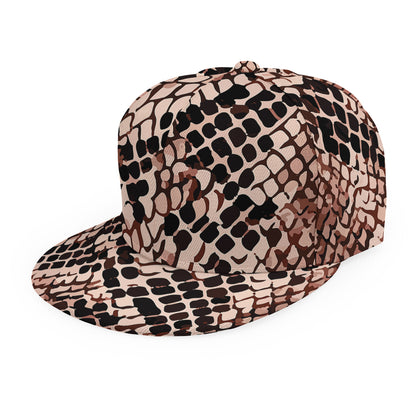 Watercolor Snakeskin Print Snapback Cap