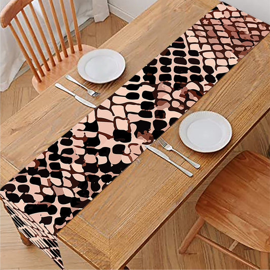Watercolor Snakeskin Print Table Runner