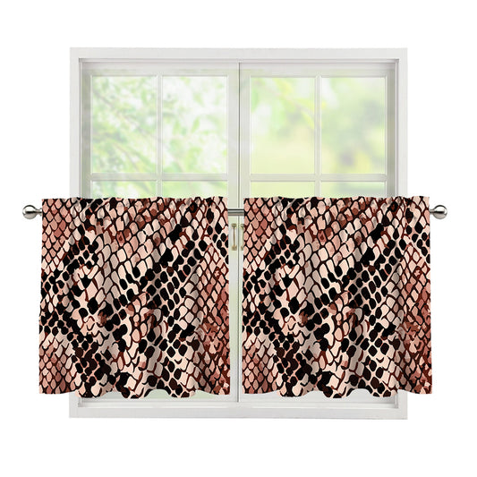 Watercolor Snakeskin Print Tier Curtains