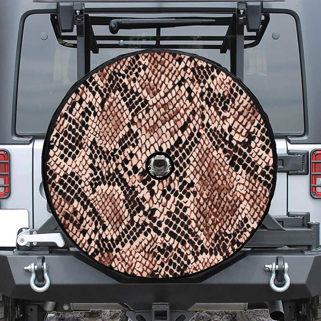 Watercolor Snakeskin Print Tire Cover With Camera Hole